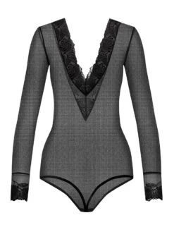 Langarm-Body TULIPE Tüll Schwarz Von Cadolle -Marlies Dekkers Verkaufsgeschäft 4086dk body schwarz v ausschnitt tulipe noir cadolle 3