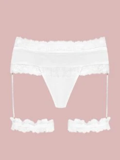 Satin String GEISHA PJ Mit Strumpfbändern Von Cadolle -Marlies Dekkers Verkaufsgeschäft 4500ga cage geisha elfenbein cadolle 3