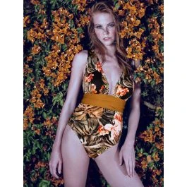 Träger Badeanzug ELUDER Tropischer Print Von Nicole Olivier 3 Träger Badeanzug ELUDER Tropischer Print Von Nicole Olivier