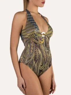 Neckholder Badeanzug METALLIC Grün-bunt Von Cotton Club Mare -Marlies Dekkers Verkaufsgeschäft badeanzug metallic cs7 intero cotton club 2