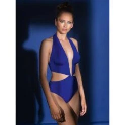 Neckholder Badeanzug TAMIA Royalblau Von Nicole Olivier