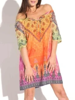 Baumwolle Batist TUNIKA MARAKESCH Orange-lila Von Gattina -Marlies Dekkers Verkaufsgeschäft baumwolle batist tunika marakesch 388798 orange gattina 2