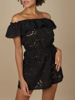 Baumwolle Lochspitze Sommerkleid GLADYS Schwarz Von Marjolaine -Marlies Dekkers Verkaufsgeschäft baumwolle lochspitze sommerkleid gladys 7gla0201 schwarz marjolaine 2