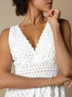 Baumwolle-Spitze Sommerkleid GITANE Naturweiss Von Marjolaine -Marlies Dekkers Verkaufsgeschäft baumwolle spitze sommerkleid gitane 8git0201 naturweiss marjolaine