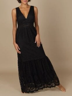 Baumwolle-Spitze Sommerkleid GITANE Schwarz Von Marjolaine -Marlies Dekkers Verkaufsgeschäft baumwolle spitze sommerkleid gitane 8git3001 schwarz marjolaine 1