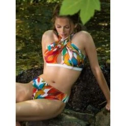 Träger Bikini TENERIFE TENDANCE Weiss-bunt Von Nicole Olivier