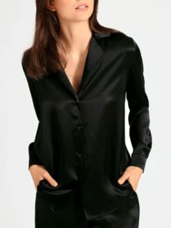 100% Seide Bluse TOI MON AMOUR Klassische Farben Von Aubade -Marlies Dekkers Verkaufsgeschäft bluse schwarz seide toi mon amour qs44 noir aubade 3 1 1