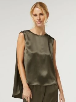 Seidentop BIANCA Von Vivis -Marlies Dekkers Verkaufsgeschäft blusentop seide v00391 bianca army khaki vivis 3 1 1