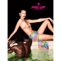 Bügel-Bikini RAINBOW FLOWERS Pink-bunt Von Pin-Up Stars