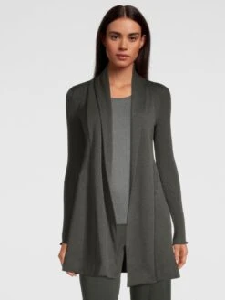 Merino Wolle-Seide CARDIGAN Strickjacke Von Oscalito -Marlies Dekkers Verkaufsgeschäft cardigan lang gruen 3463 oscalito 4 4