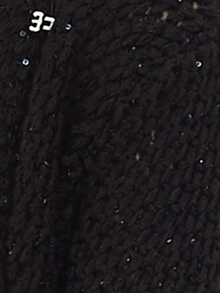 Lang Cardigan WOLLE + PAILLETTEN Schwarz Von Chiara Fiorini 5 Lang Cardigan WOLLE + PAILLETTEN Schwarz Von Chiara Fiorini – Bild 3