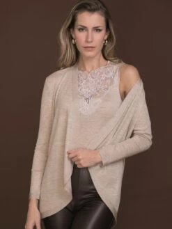 Merinowolle-Seide CARDIGAN Strickjacke Von Artimaglia -Marlies Dekkers Verkaufsgeschäft cardigan wolle seide 28204 beige artimaglia 2 6