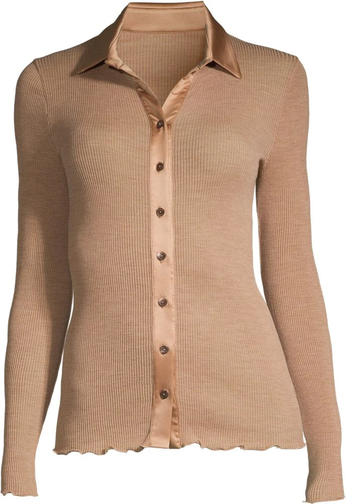 Merino Wolle-Seide CARDIGAN Gerippt Paprika-orange Von Oscalito 5 Merino Wolle-Seide CARDIGAN Gerippt Paprika-orange Von Oscalito – Bild 3