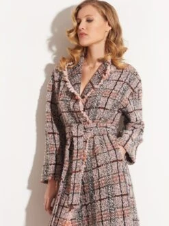 Jacke KUSCHEL BOUCLE Rosa-grau Von Chiara Fiorini -Marlies Dekkers Verkaufsgeschäft freizeit jacke wolle karo g9631bis grau rosa chiara fiorini 4 1