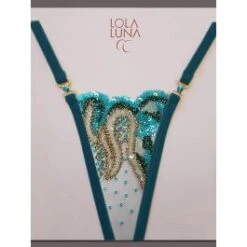 Lola Luna String KAMALA CLOSED Petrol-gold