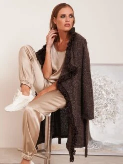 Morgenmantel KUSCHEL MOHAIR Braun Von Chiara Fiorini -Marlies Dekkers Verkaufsgeschäft jacke kuschel mohair braun chiara fiorini