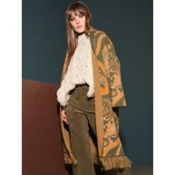 Jacke ETHNO PRINT Lang Mit Fransen Von Fiori Di Chiara