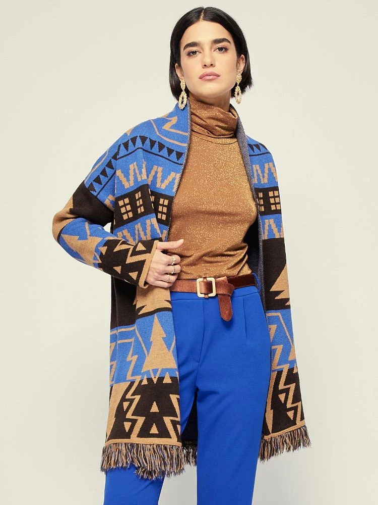 Jacke ETHNO PRINT KURZ Mit Fransen Von Fiori Di Chiara 4 Jacke ETHNO PRINT KURZ Mit Fransen Von Fiori Di Chiara – Bild 2