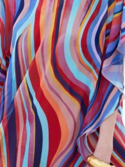 Chiffon Kaftan MULTICOLOR WAVES Bunt Von Luna Di Seta -Marlies Dekkers Verkaufsgeschäft kaftan multicolor vlst60913 luna di seta 11