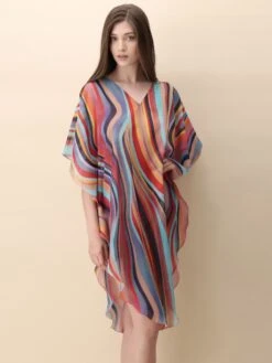 Chiffon Kaftan MULTICOLOR WAVES Bunt Von Luna Di Seta -Marlies Dekkers Verkaufsgeschäft kaftan multicolor vlst60913 luna di seta 5