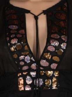 Strandkaftan FRESIA Mit Pailletten Von Cotton Club Mare -Marlies Dekkers Verkaufsgeschäft kaftan schwarz fresia cotton club 6