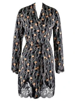 100% Seide Kimono TOI MON AMOUR Mit Print Von Aubade -Marlies Dekkers Verkaufsgeschäft kimono schwarz gold seide spitze toi mon amour qs65 tresor aubade