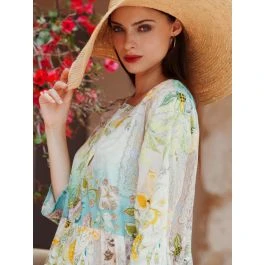 Strandkleid PANAREA Limette-türkis Von Eva B. Bitzer 3 Strandkleid PANAREA Limette-türkis Von Eva B. Bitzer