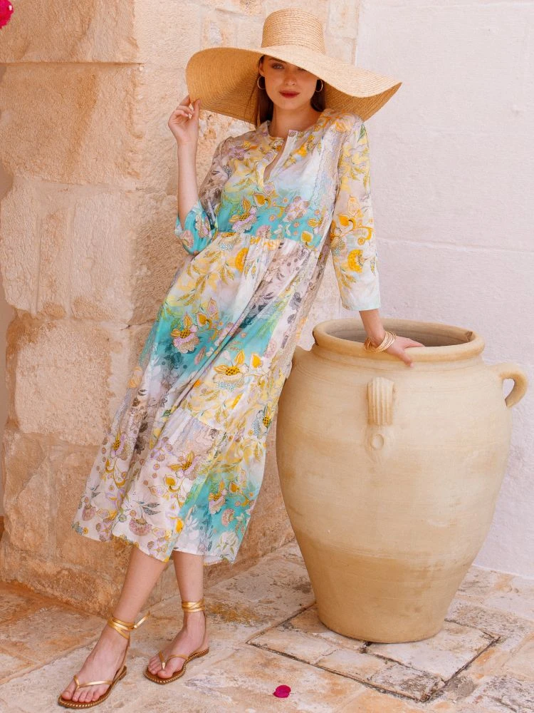 Strandkleid PANAREA Limette-türkis Von Eva B. Bitzer 5 Strandkleid PANAREA Limette-türkis Von Eva B. Bitzer – Bild 3