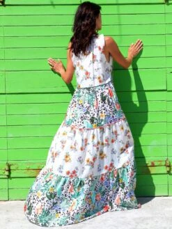 Seidenbatist Strandkleid FANTASIA BIANCO Weiß Grün Von Laetitia Beachwear -Marlies Dekkers Verkaufsgeschäft kleid weiss g143 laetitia