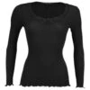 Merinowolle-Seide LANGARM SHIRT Mit Spitze Von Artimaglia -Marlies Dekkers Verkaufsgeschäft langarm shirt wolle seide makramee spitze 67604 schwarz artimaglia 1