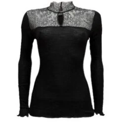 Merinowolle Seide STEHKRAGEN SHIRT Gerippt Von Artimaglia