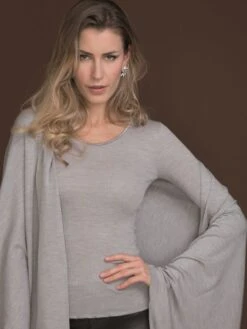 Merinowolle-Seide LANGARM SHIRT Gerippt Von Artimaglia -Marlies Dekkers Verkaufsgeschäft langarmshirt wolle seide grau 43904 gerippt artimaglia 5 1