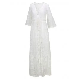 Strand-Mantel BAUMWOLLSPITZE Creme-weiß Eva B. Bitzer 3 Strand-Mantel BAUMWOLLSPITZE Creme-weiß Eva B. Bitzer