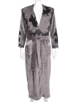 Warmer Hausmantel FREDA Lang Von Marjolaine 11 Warmer Hausmantel FREDA Lang Von Marjolaine -Marlies Dekkers Verkaufsgeschäft marjolaine hausmantel freda fre2202 dunkelgrau 1 1