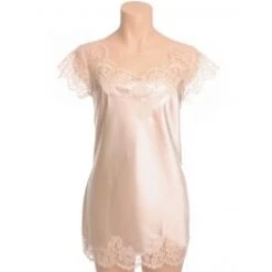 Kurzes Seidennegligé ETINCELLE No. 3 Mit Spitze Marjolaine