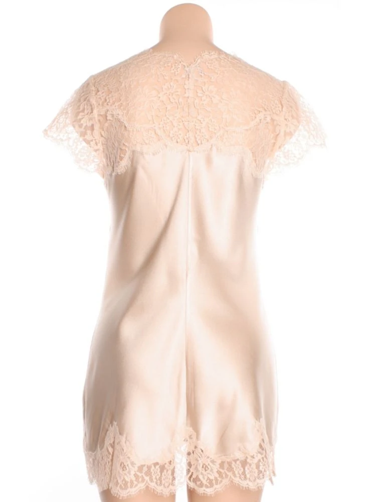 Kurzes Seidennegligé ETINCELLE No. 3 Mit Spitze Marjolaine 6 Kurzes Seidennegligé ETINCELLE No. 3 Mit Spitze Marjolaine – Bild 4