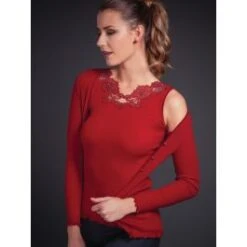 Merinowolle-Seide TOP Gerippt Von Artimaglia