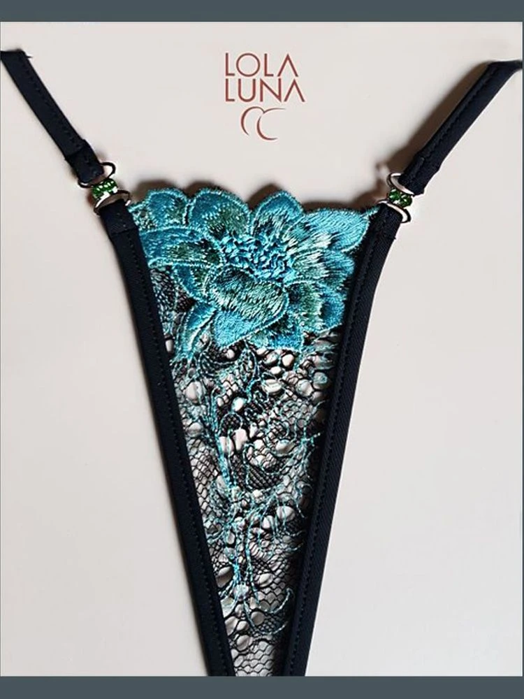 Lola Luna String CELESTE MICRO Türkis-schwarz 4 Lola Luna String CELESTE MICRO Türkis-schwarz – Bild 2