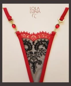 Lola Luna Mikrostring CHLOE MICRO Rot-schwarz -Marlies Dekkers Verkaufsgeschäft mikrostring chloe micro lola luna 2