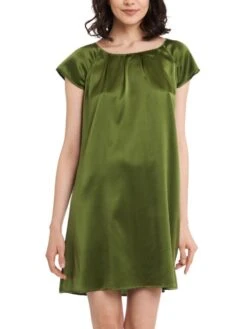 Seide Kurzarm Nachtkleid SEDUZIONE DI SETA Uni Von Gattina -Marlies Dekkers Verkaufsgeschäft nachtkleid seide moosgruen 381423 seduzione di seta gattina 2