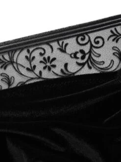 Langarm Samt-Body FLOQUI Schwarz Von Cadolle -Marlies Dekkers Verkaufsgeschäft samt body velours floqui noir 4086dj cadolle 1