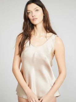 100% Seide Camisole Top KLASSIK SATIN Unifarben Von Eva B. Bitzer -Marlies Dekkers Verkaufsgeschäft seide camisole 27318232 skin bitzer 1