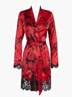 100% Seide Kimono TOI MON AMOUR Mit Print Von Aubade -Marlies Dekkers Verkaufsgeschäft seide kimono qs65 1 opera rot schwarz 1 toi moi amour aubade 2