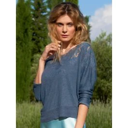 100% Leinen Pullover GLORIA No. 2 Spitze Von Marjolaine 3 100% Leinen Pullover GLORIA No. 2 Spitze Von Marjolaine