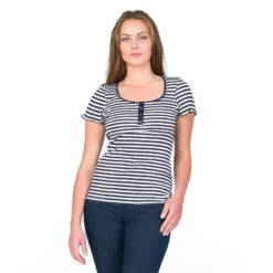 Seide-Baumwolle T-Shirt ARONA Gestreift Gattina -Marlies Dekkers Verkaufsgeschäft seide ringel top arona marine blau 81202 gattina 2 1 3