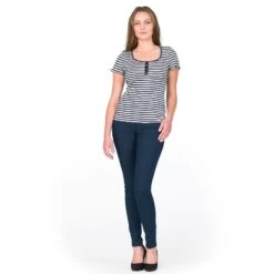 Seide-Baumwolle T-Shirt ARONA Gestreift Gattina -Marlies Dekkers Verkaufsgeschäft seide ringel top arona marine blau 81202 gattina 1 2