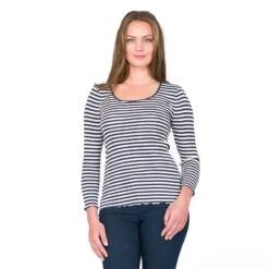 Seide-Baumwolle Langarm-Shirt ARONA Schwarz Oder Blau Von Gattina 8 Seide-Baumwolle Langarm-Shirt ARONA Schwarz Oder Blau Von Gattina -Marlies Dekkers Verkaufsgeschäft seide ringel top arona marine blau 81203 gattina 5