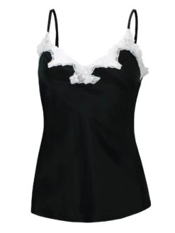 100% Seidentop SATIN + LACE Kurz Von Eva B. Bitzer -Marlies Dekkers Verkaufsgeschäft seide spitze top 29314413 schwarz weiss eva b bitzer 2 1