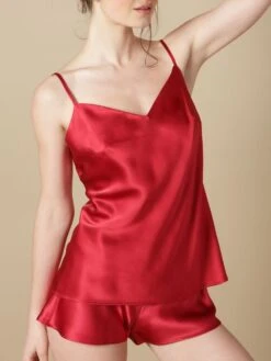 Seidentop 100% Seide ODON Elegant Von Marjolaine -Marlies Dekkers Verkaufsgeschäft seide top odon rot soie unie marjolaine 9 1