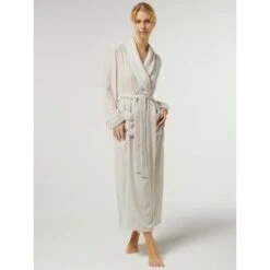 Seide-Viscose Samt Morgenmantel Lang DANIELA Uni Von Vivis